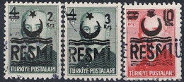 Türkei Turkey Turquie - Dienst/Service Aufdruck RESMI (MiNr: 57/9) 1957 - Gest Used Obl - Dienstmarken