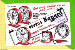 Buvard & Blotting Paper : Reveils BAYARD  Cachet Rosendael  Votre Horloger .Mickey Donald Bambi Pluto - H