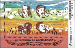 BRAZIL - SOUVENIR SHEET BICENTENARY OF BRAZILIAN INDEPENDENCE: LOCAL LEADERS 2022 - MNH - Unused Stamps
