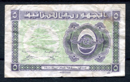 RC 25655 LIBAN BILLET DE 5 PIASTRES EMIS EN 1944 - Lebanon