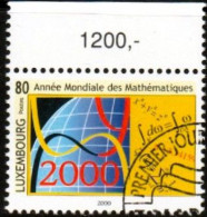 LUXEMBOURG, LUXEMBURG 2000, MI 1497,  INTERNATIONALES JAHR DER MATHEMATIK,  ESST GESTEMPELT, OBLITÉRÉ - Used Stamps