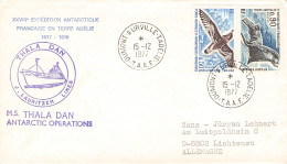 TAAF - LETTER 1977 DUMONT-D'URVILLE - DE Mi 104, 105 / *1151 - Lettres & Documents
