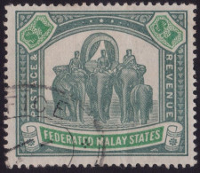 FEDERATED MALAY STATES FMS  1926 $1 Wmk.MSCA Sc#73a - Fiscal USED Back Has Compression Lines @TE263 - Federated Malay States