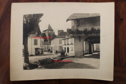 Photo 1920's Lucq De Bearn Fontaine Rue Village Pyrénées - Ancianas (antes De 1900)