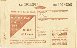 Channel Island COLLECTABLE-Ration Book(not Dated)-Alderney Car AY 479-24 Coupons(6 Months FUEL)-20hp & Over- Ile Aurigny - Alderney