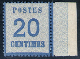 20 Centimes Ultramarin - NDP Nr. 6 I - Randstück Mit Abart/DZ - Ungebraucht Mit Gummi - Postfris