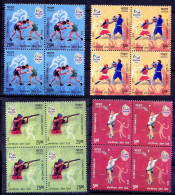 India 2016 MNH 4v In Blk, Olympics Rio 2016, Sports, Boxing Tennis Shooting - Eté 2016: Rio De Janeiro