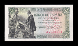 España Spain 5 Pesetas Capitulaciones 1945 Pick 129a Serie J Sc Unc - 5 Pesetas