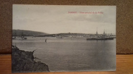 SPAIN ESPAÑA FERROL LA CORUÑA VISTA PARCIAL DE LA BAHIA & SHIP POSTAL POSTCARD UNUSED - La Coruña