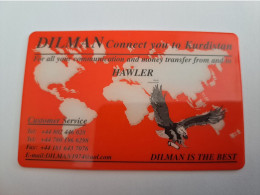 TURKEY/ KURDISTAN  DILMAN IS THE BEST/ EAGLE/ RED / HAWLER /       NICE OLDER  PREPAID  CARD    **14388** - Türkei