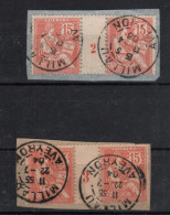 France _ 2 Millésimes - Sur Fragment  15c Mouchon  N°124 (1902/1903 - Millesimes