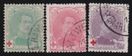 Belgie  .   OBP    .    129/131    .    O     .    Gestempeld     .   /   .    Oblitéré - 1914-1915 Croix-Rouge
