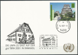 UNO WIEN 2001 Mi-Nr. 231 WEISSE KARTE - RANKWEIL 14.09.2001 - Brieven En Documenten