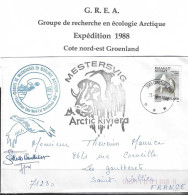 Lettre GROENLAND 88  Groupe De Recherche En écologie.- Expédition Côte Nord-est - Covers & Documents