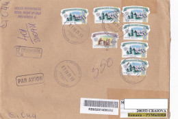 RUSSIAN KREMLINS, FORTRESSES, STAMPS ON REGISTERED COVER, 2021, RUSSIA - Covers & Documents