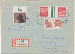 BUNDESREPUBLIK 1968 Portogerechte MiF (Fernbrief Bis 50g 50 Pf, Einschreibengebühr 80 Pf) Mit Zwei Kehrdruckpaare - Zusammendrucke