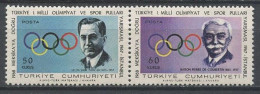 TURQUIE 1967 N° 1839/1840 ** Neufs MNH Superbes C 1.25 € Sports Tarkam Pierre De Coubertin Concours Des Timbres Olympiqu - Ungebraucht