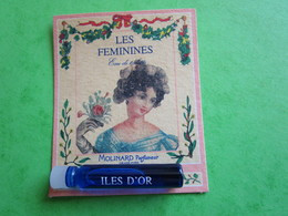 MOLINARD - LES FEMININES - ILES D'OR -  (collector  Ne Pas Utiliser) Date Des Années 1990 - Echantillon Tube  Carte - Parfumproben - Phiolen