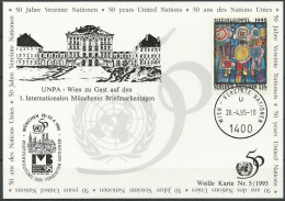 UNO WIEN 1995 Mi-Nr. 155 WEISSE KARTE - MÜNCHEN 28.04.1995 - Lettres & Documents