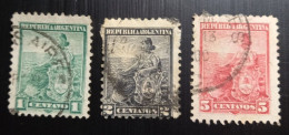 Argentine 1899 - Symbols Of The Republic - Allégorie,Lliberté Assise Lot 3 Timbres Oblitérés - Used Stamps