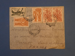 BX2  CAMEROUN  BELLE LETTRE PRIVEE 1949 YAOUDé A PONTAULT FRANCE + AFFRANCH. INTERESSANT +++ - Briefe U. Dokumente