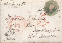 Z117 -INGHILTERRA - Via Di Mare - Lettera Con Testo Del 1858 Da Modbury A Dover Nel New Hampshire (USA) Con Lilliput - Lettres & Documents