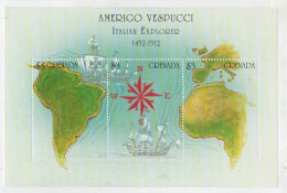 AMERIGO  VESPUCCI   ITALIAN  EXPLORER  1452-1512    1 SHEET  WITH 3 STAMP  MNH°° - Grenada