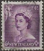 NEW ZEALAND 1953 Queen Elizabeth II -  6d. - Purple FU - Oblitérés