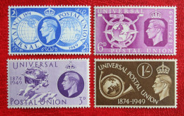 75 Years Of UPU King George VI (Mi 241-244) 1949 Ongebruikt / MH * ENGLAND GRANDE-BRETAGNE GB GREAT BRITAIN - Nuevos
