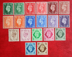 George VI 19 Values NOT COMPLETE 1937-1942 Different Quality: Ongebruikt MH+MNH ENGLAND GRANDE-BRETAGNE GB GREAT BRITAIN - Ongebruikt