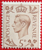 5d George VI (Mi 205 Yv 216) 1937-1942 1938 Ongebruikt MH * ENGLAND GRANDE-BRETAGNE GB GREAT BRITAIN - Nuevos