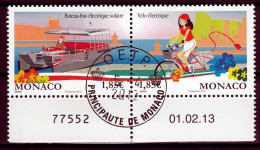 Monaco Mi 3128,3129 Ecologische Transportmiddelen  Gestempeld Paar - Oblitérés