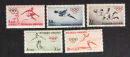 1960 - Rwanda Urundi - Summer Olympic Games 1960 - Rome - 5 Stamps Unused - Ungebraucht