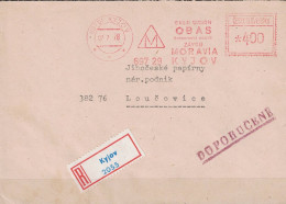 Tschechoslowakei CSSR - R-Brief Mit Maschinenwerbestempel OBAS Kyjov Vom 7.7.78 Nach Loučovice - Lettres & Documents