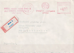Tschechoslowakei CSSR - R-Brief Mit Maschinenwerbestempel FRUTA Brno Vom 4.7.78 Nach Loučovice - Lettres & Documents