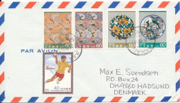 Japan Air Mail Cover Sent To Denmark Nago 7-11-1985 Topic Stamps - Poste Aérienne