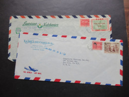 Kuba / Cuba Habana 1958 Air Mail 2 Dekorative Umschläge Louisiana Hatcheries Mit Küken Und 1x La Isla De Cuba S.A. - Lettres & Documents