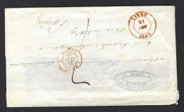 C31 - Belgium - Letter Front 1848 Liege To Paris France - Ambulant BELG. VALnes - Ambulantes