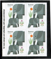 United States 2022 . Elephants. Block Of 4 - Nuevos