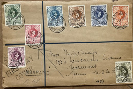 SWAZILAND 1938, FDC COVER, USED TO USA, KING GEORGE, 8 DIFF STAMP, MBABANE, NEW YORK, SOUTH HILL CITY CANCEL. - Swaziland (...-1967)