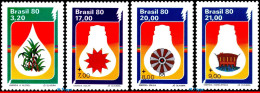 Ref. BR-1680-83 BRAZIL 1980 - ENERGY ALTERNATIVES,ALCOHOL, SOLAR, WIND, HYDRO, SET MNH, SCIENCE 4V Sc# 1680-83 - Wasser