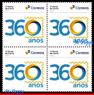 Ref. BR-V2023-52-Q BRAZIL 2023 - CORREIOS, 360 ANOS, POSTOFFICE, BLOCK MNH, POST 4V - Unused Stamps