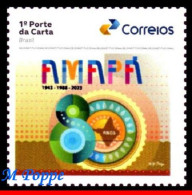 Ref. BR-V2023-54 BRAZIL 2023 - STATE OF AMAPA, 80 YEARS,MNH, MAPS 1V - Unused Stamps