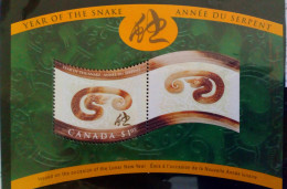 CANADA - BLOC N°58 ** (2001) Année Du Serpent - Blokken & Velletjes