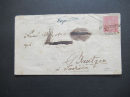 AD NDP Ausgabe 1863 GA Umschlag 1 Groschen Auf Umschlag Von Preußen U 28  Bahnpost Stempel Nach Bautzen In Sachsen - Enteros Postales