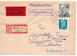 68839 - DDR - 1974 - 1M Ulbricht MiF A R-EilBf GLAUCHAU -> NUERNBERG (Westdeutschland), M Hinweisstpln - Covers & Documents