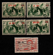 Mauritanie  - 1944  - Tb Antérieurs Surch    - N° 133 à 137  - Oblit - Used - Used Stamps