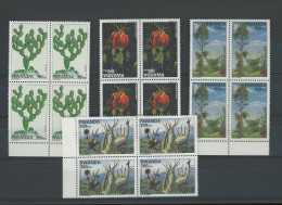 1998  Flore Du Rwanda   Cob 1403/1406 **   Cote 88,--euros En Blocs De 4 ** - Unused Stamps