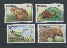 1998  Faune Du Rwanda   Cob 1407/1410 **   Cote 26,--€ - Used Stamps