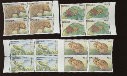 1998  Faune Du Rwanda   Cob 1407/1410 **   Cote 52,--€ En Paire ** Escargot Snail Frog Grenouille Lezard - Gebruikt